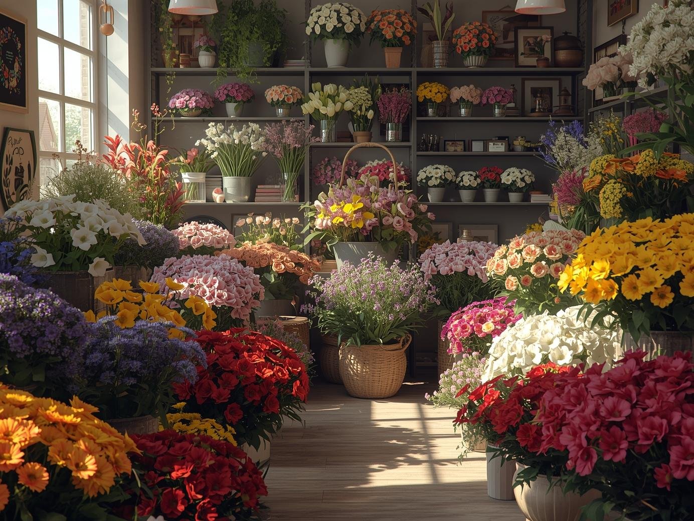 Kukkakaupan näkymä